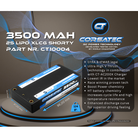 Corsatec Graphene HV+ Lipo 2s shorty 3500mah - CORSATEC - CT10004