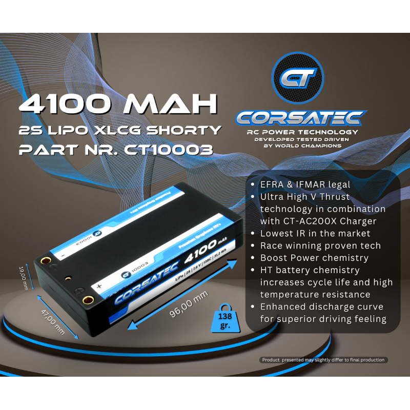 Corsatec Graphene HV+ Lipo 2s shorty 4100mah - CORSATEC - CT10003